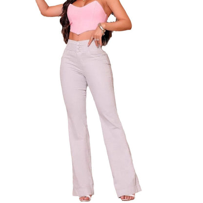 Damen Hochtaillierte Flared Jeans Eveloria