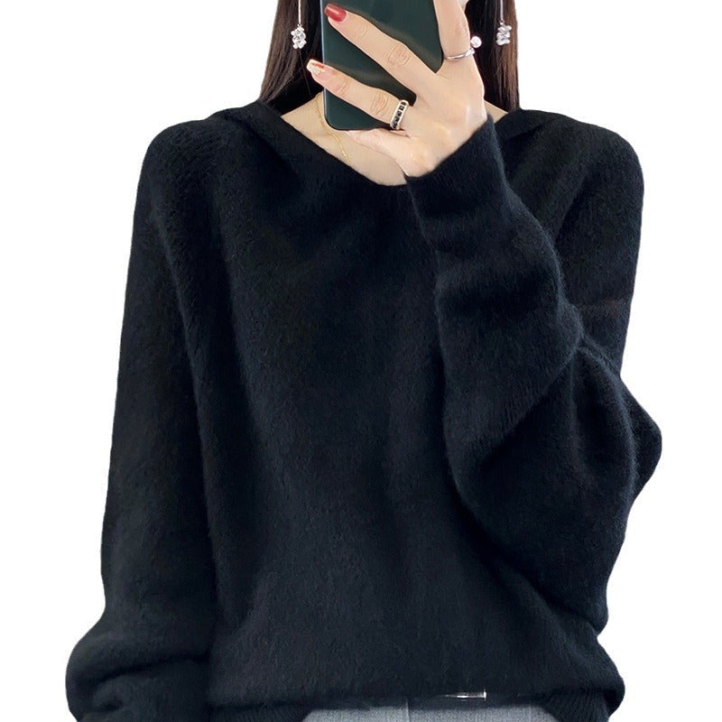 Damen Pullover V-Ausschnitt Voluminöse Ärmel Grau Eveloria