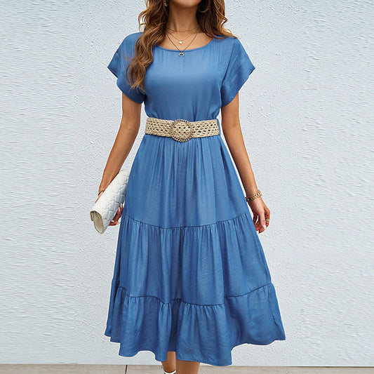 Damen Midi-Kleid Fließend Voluminöser Rock Eveloria - Eveloria