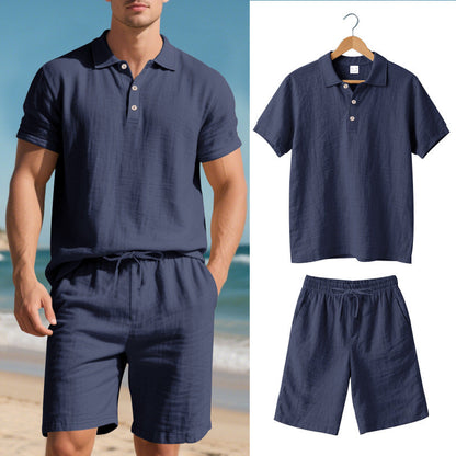 Eveloria Damen Kurzärmliges Poloshirt Strandanzug Shorts Set