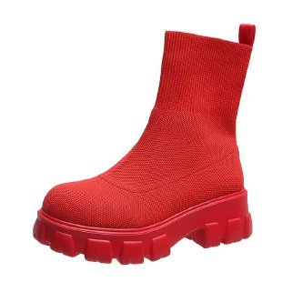 Damen Stiefel Hoch Schaft Robustes Plateau Eveloria