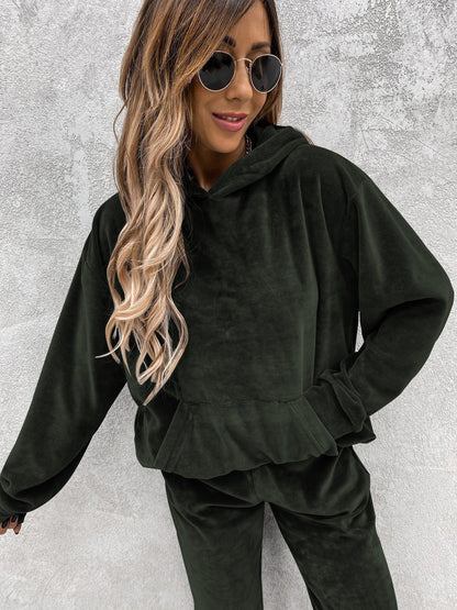 Damen Fleece-Hoodie Kuschelig Lässig Grau Eveloria