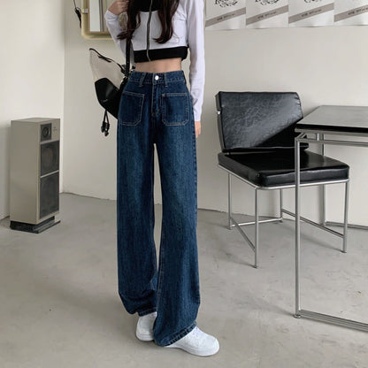 Damen High-Waist Jeans Weit Eveloria