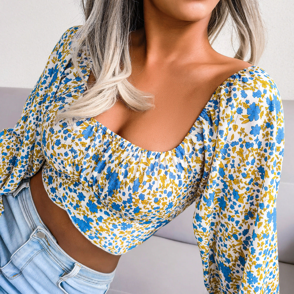 Damen Bluse Blumenmuster Eveloria