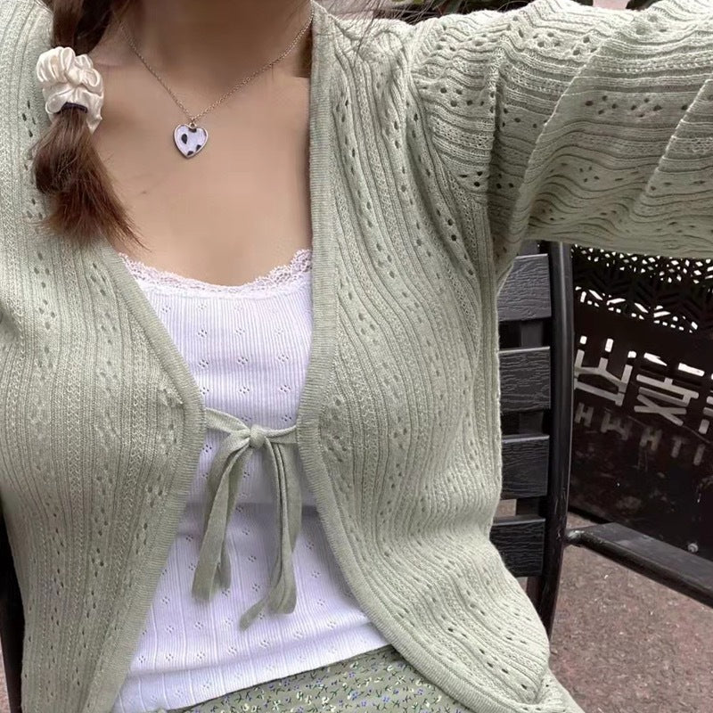 Damen Strickcardigan Verstellbare Schnürung Eveloria