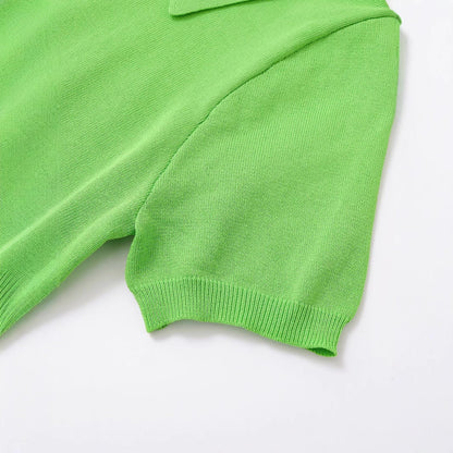 Damen Poloshirt Kurzärmelig Klassische Knöpfe Eveloria