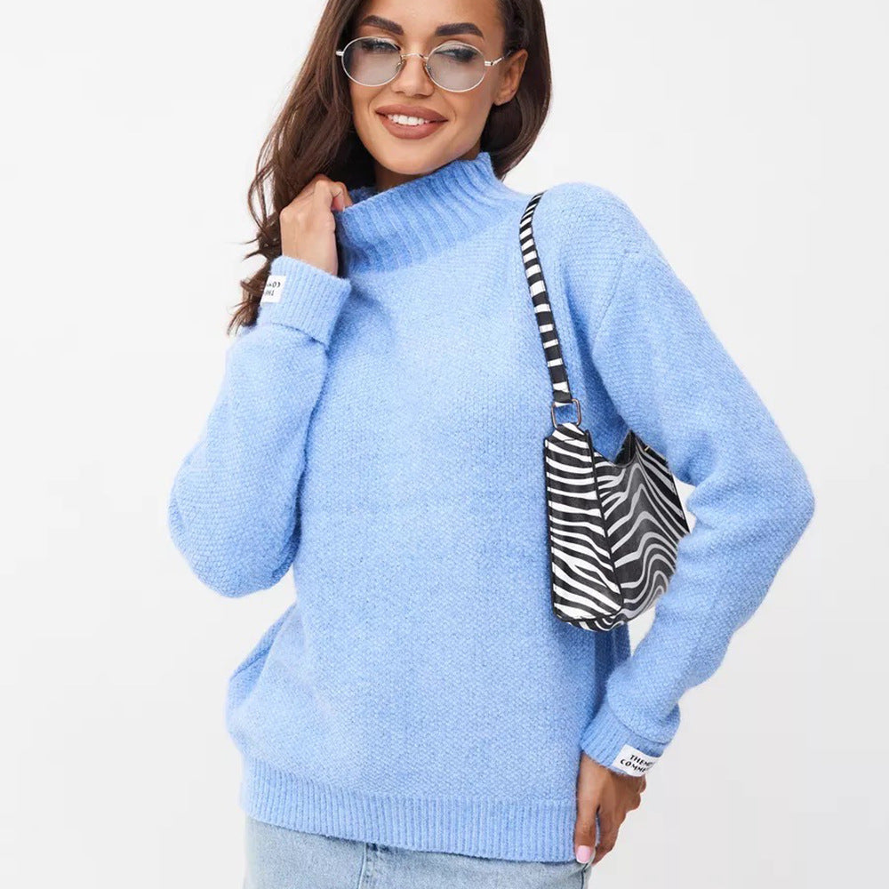 Damen Hochgeschlossener Pullover Weiches Strickmaterial Eveloria