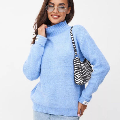 Damen Strickpullover Stehkragen Eveloria