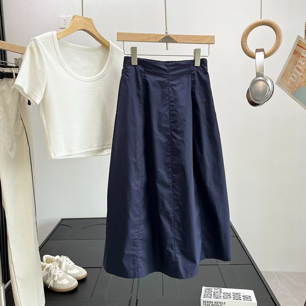 Eveloria Damen Midirock Elegant Reißverschluss