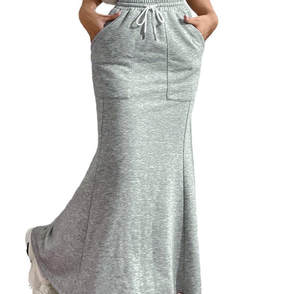 Damen Maxi-Rock Sweat Elastischer Bund Bequem