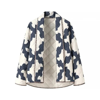 Damen Steppjacke Leicht Geometrische Muster Eveloria