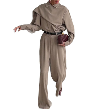 Damen Overall Lässiger Kragen Elegant Eveloria