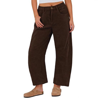 Damen Cordhose Weite Passform mit Seitentaschen Eveloria