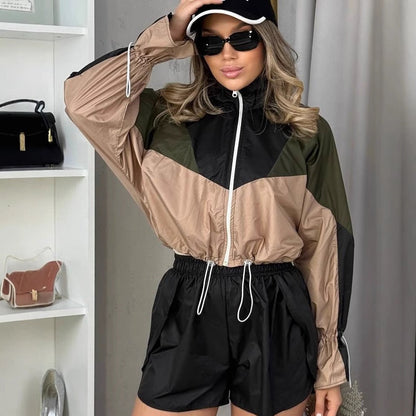 Damen Sportanzug Elastisch Mit Kontrastdetails