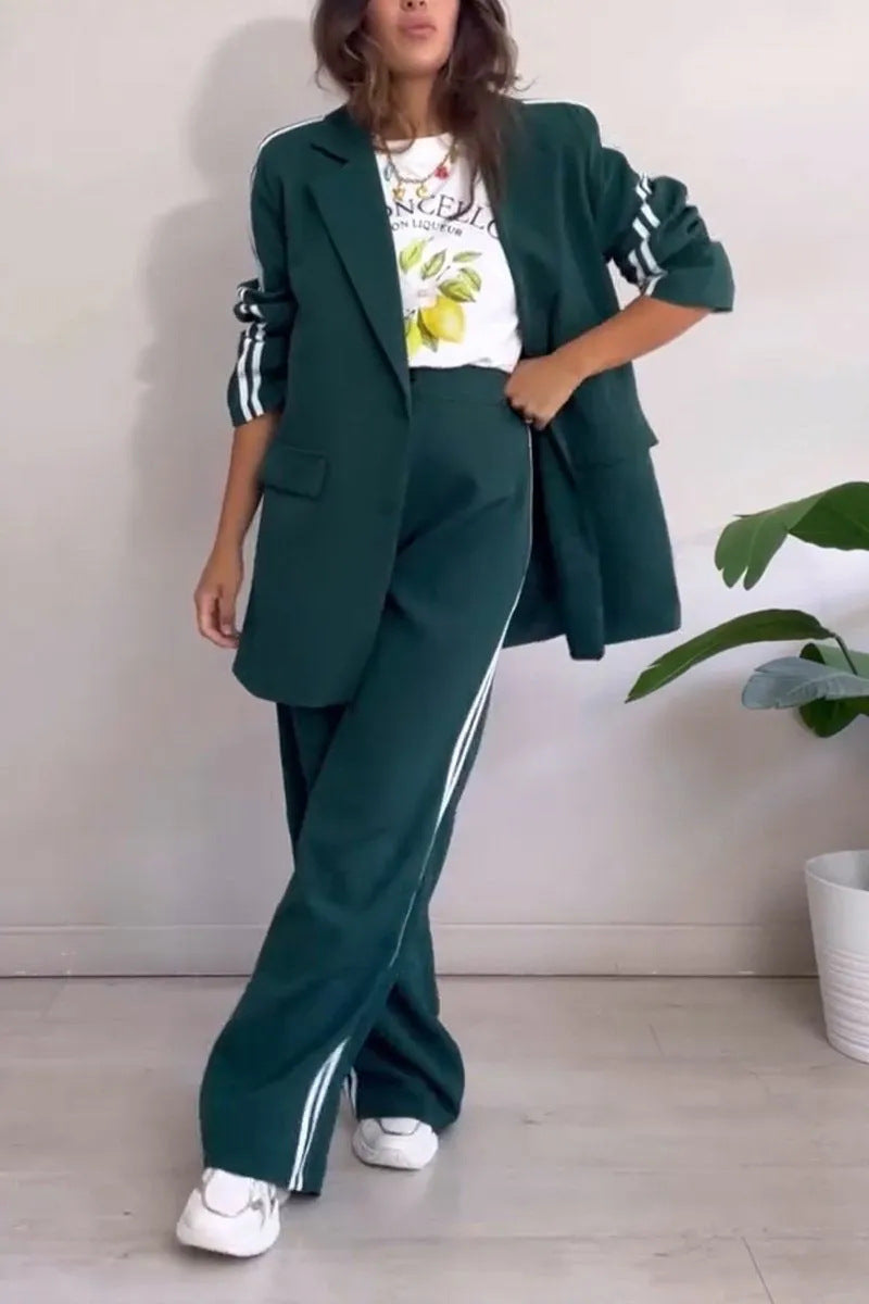 Damen Blazer-Set Sportlich Weit Eveloria