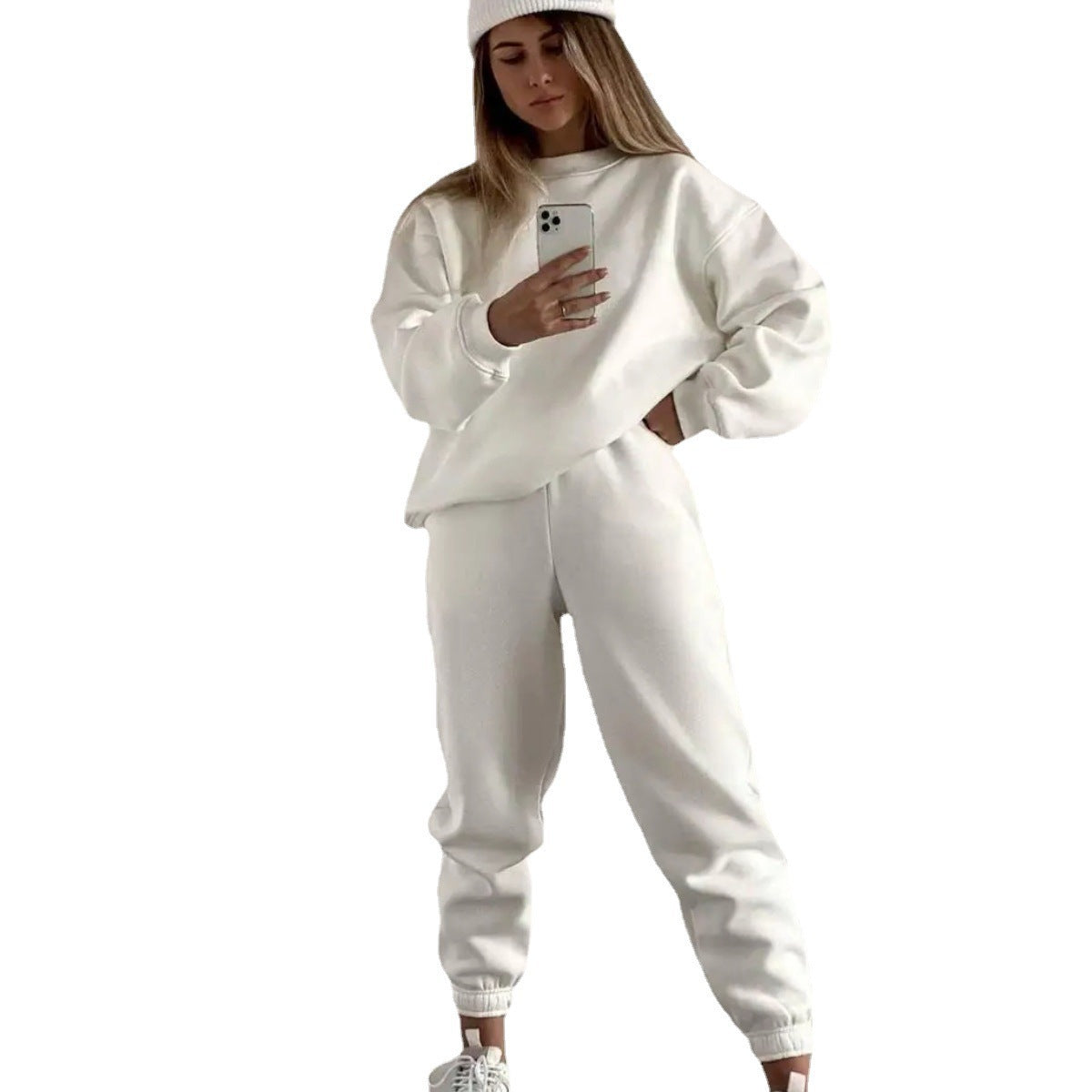 Damen Sweatshirt Jogginghose Set Weich Größe mit Gummizug