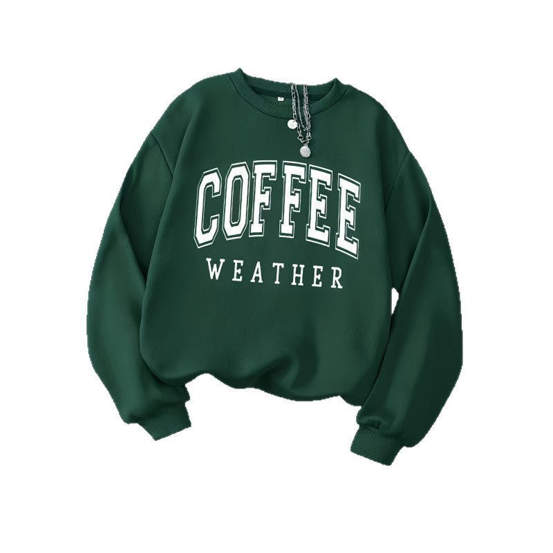 Damen Sweatshirt Coffee Weather Aufdruck Eveloria