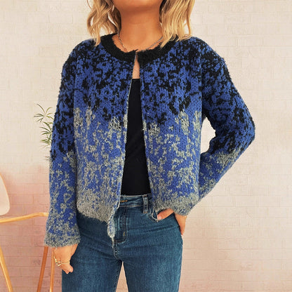 Damen Strickjacke Gemustert Moderner Schnitt Eveloria