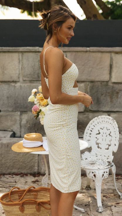 Damen Strandkleid Cut-Outs Zarten Trägern Eveloria