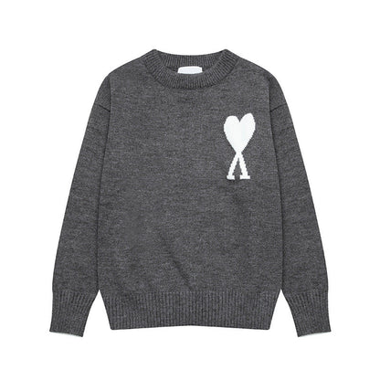 Damen Strickpullover Herz-Muster