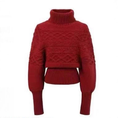 Damen Oversized Strickpullover Rollkragen Eveloria