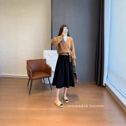 Damen Midirock Faltenwurf Elegantes Design