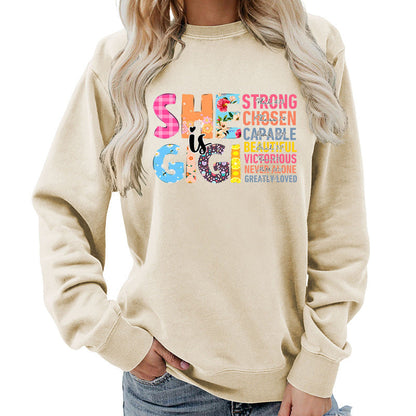 Damen Sweatshirt Inspirierendes Text-Design Eveloria