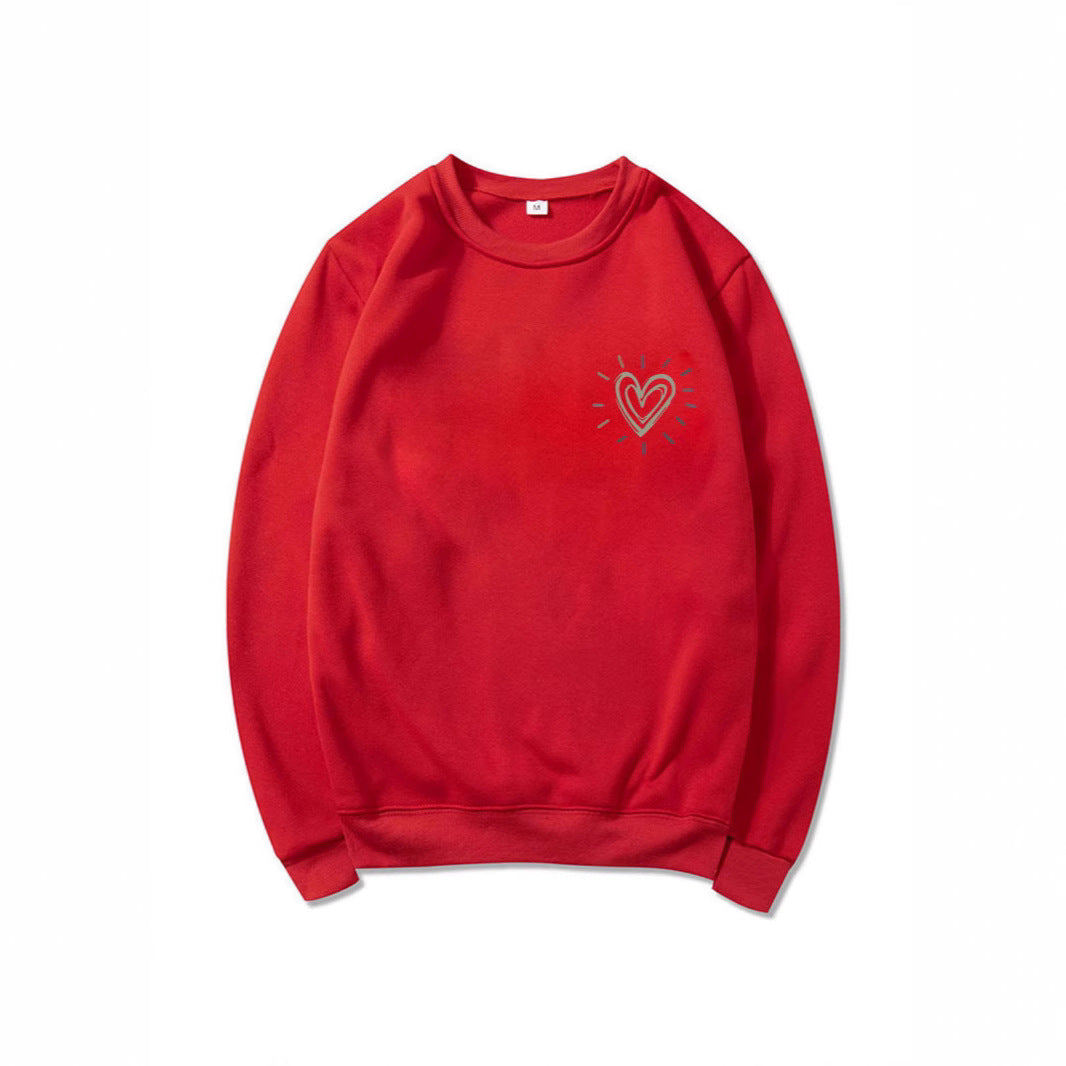 Damen Oversized Sweatshirt mit Herzmotiv Lässig Grau