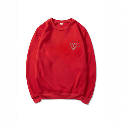 Damen Oversized Sweatshirt mit Herzmotiv Lässig Grau