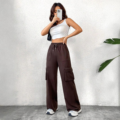 Damen Cargo-Hose Lässiger Freizeitschnitt Praktische Taschen