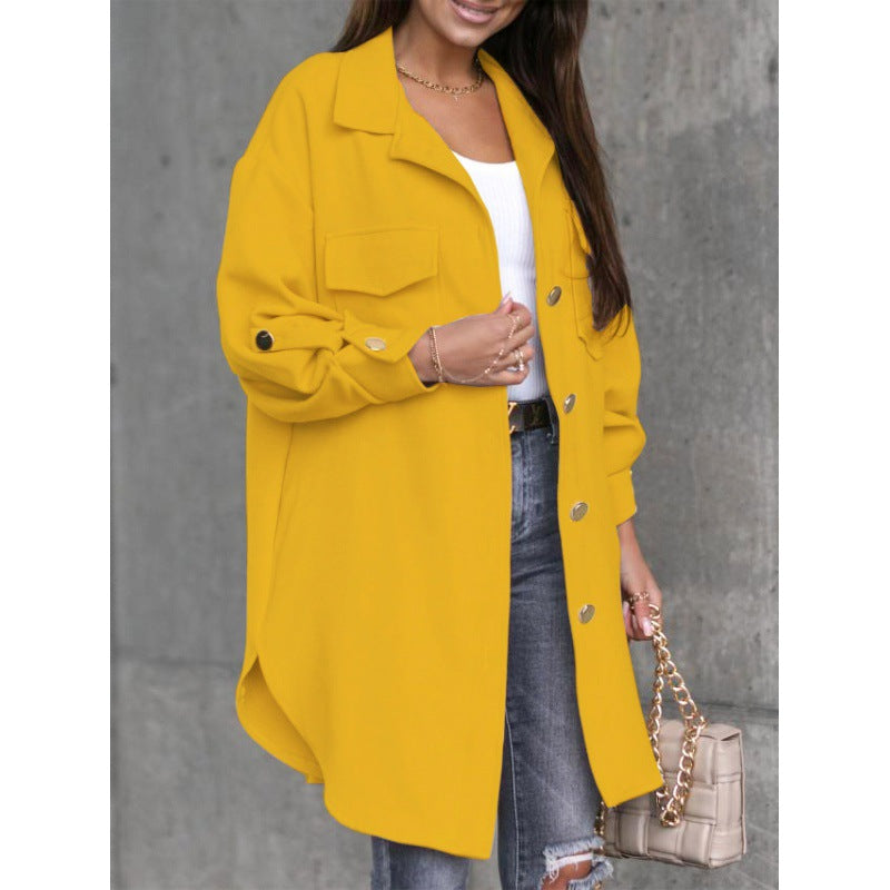 Damen Utility Jacke Knopfverschluss Taschen Eveloria - Eveloria