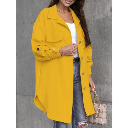Damen Utility Jacke Knopfverschluss Taschen Eveloria - Eveloria