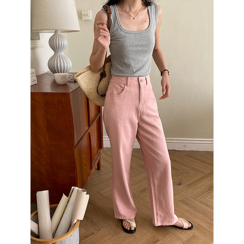 Damen High-Waist Jeans Weites Bein Eveloria