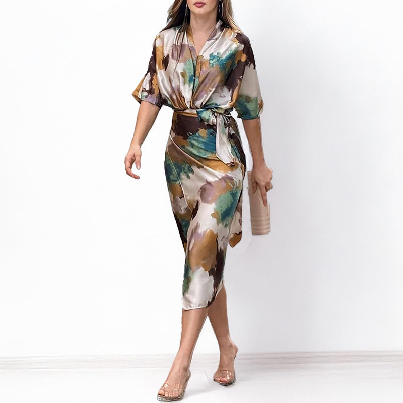 Damen Umstands-Kleid Wickel-Design Eleganter Schnitt - Eveloria