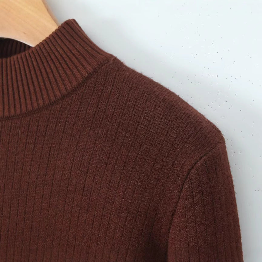 Damen Feinstrickpullover Stehkragen Eveloria