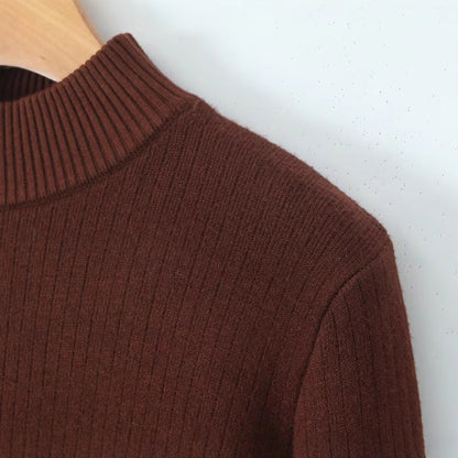 Damen Feinstrickpullover Stehkragen Eveloria