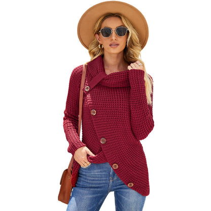Damen Strickpullover Relaxed Fit Oversize Rollkragen