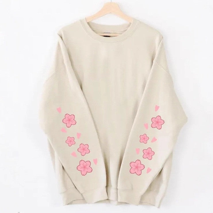 Damen Sweatshirt Florales Design Großzügige Ärmel Eveloria