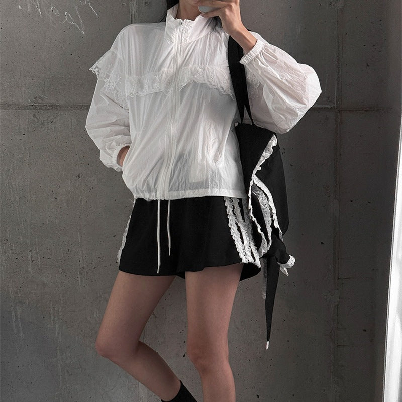 Damen Übergangsjacke Rüschendetails Eveloria