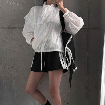 Damen Übergangsjacke Rüschendetails Eveloria