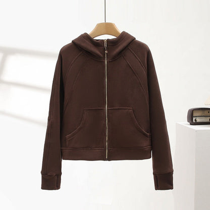 Damen Kapuzenjacke Kuschelig Hochkragen Praktische Taschen