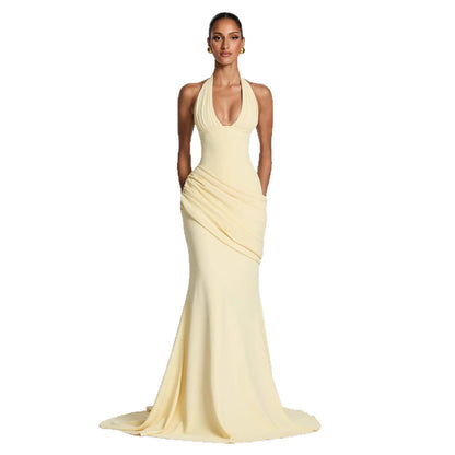 Damen Abendkleid Wickeldesign V-Ausschnitt Eveloria