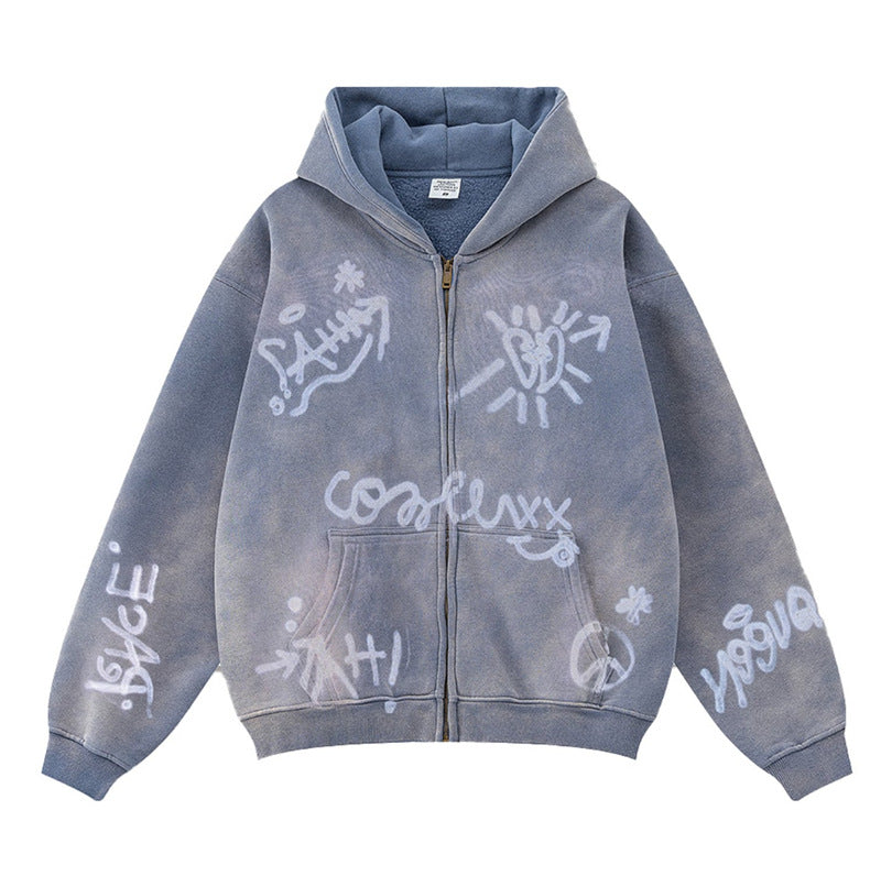 Damen Kapuzenjacke Graffiti-Print Eveloria - Eveloria