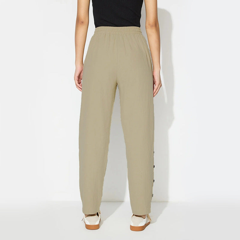 Damen Joggpants Dekorative Knöpfe Eveloria
