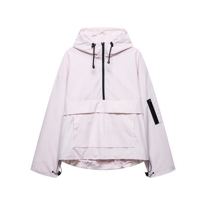 Damen Windjacke Funktionale Kapuzenjacke mit Kängurutasche