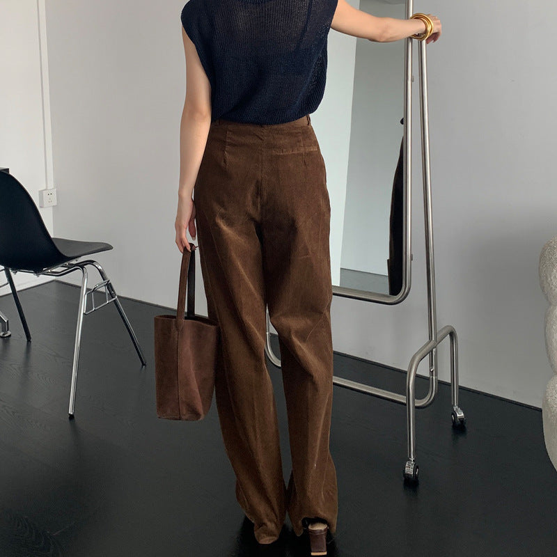Damen Cordhose Weite Passform Hoher Bund Eveloria