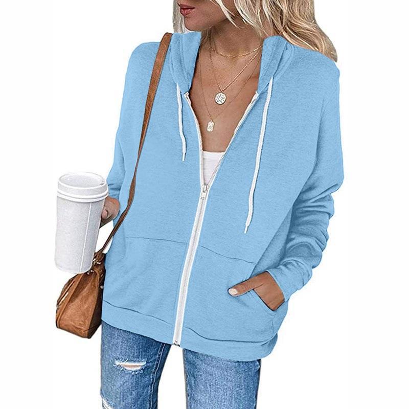 Damen Kapuzenpullover Leicht Atmungsaktives Material Taschen