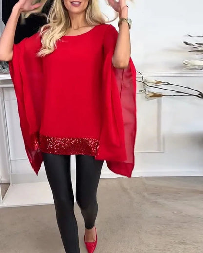 Damen Poncho-Oberteil Spitze Elegant
