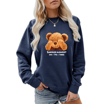 Damen Pullover Bärenmotiv Süß Eveloria