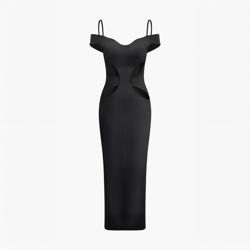 Damen Maxikleid mit Cut-Out und Schulterdetails Eveloria